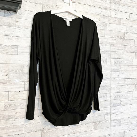 WHITE HOUSE BLACK MARKET Black Surplice Blouse, M - Picture 6 of 9
